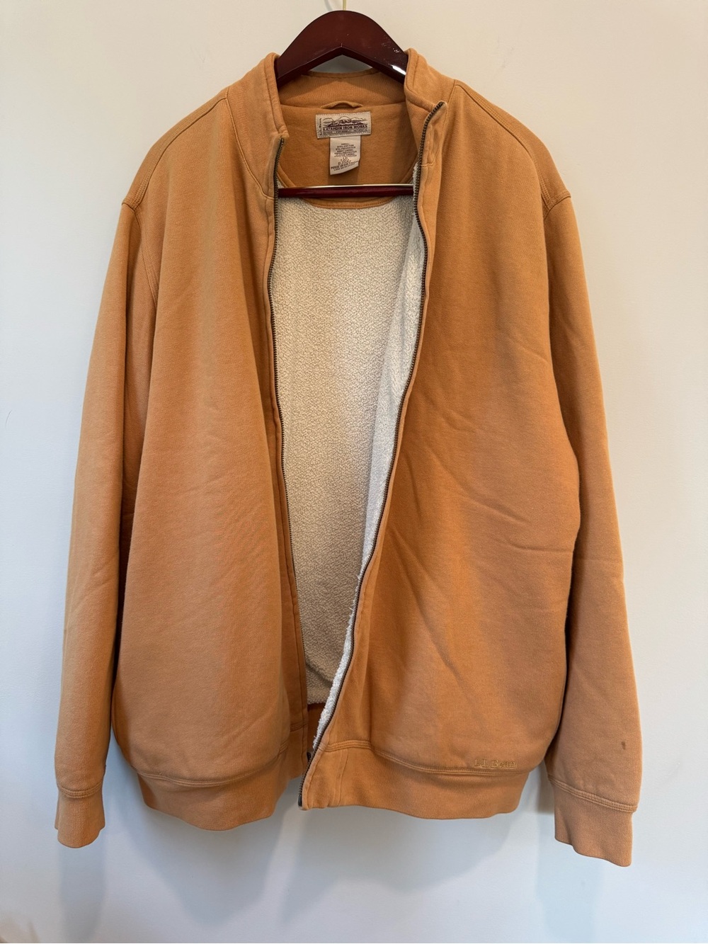 LL Bean Mens Katahdin Iron Works Sherpa Lined Full Zip Jacket | Large Tall